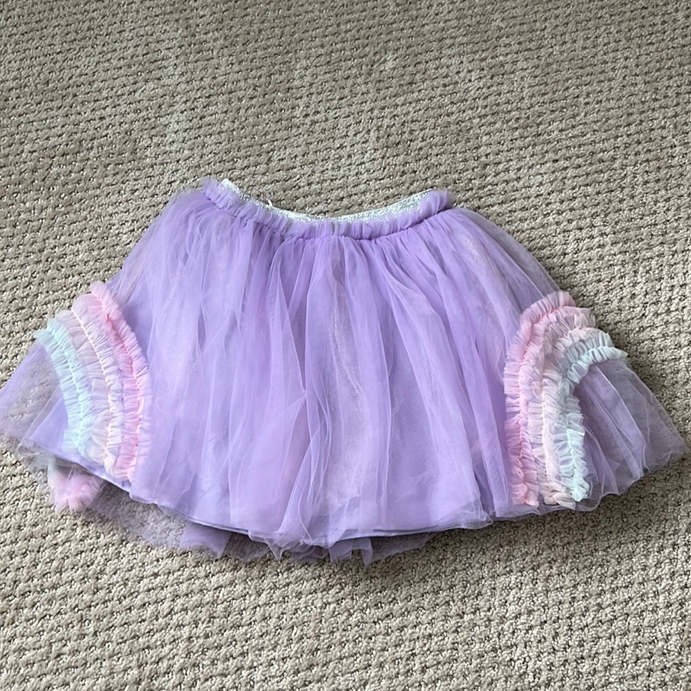 PURPLE TODDLER TULLE SKIRT RAINBOWS